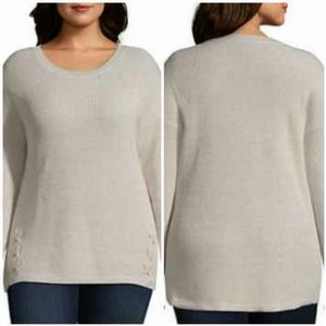 A.N.A Long Sleeve Round Neck Pullover Sweater